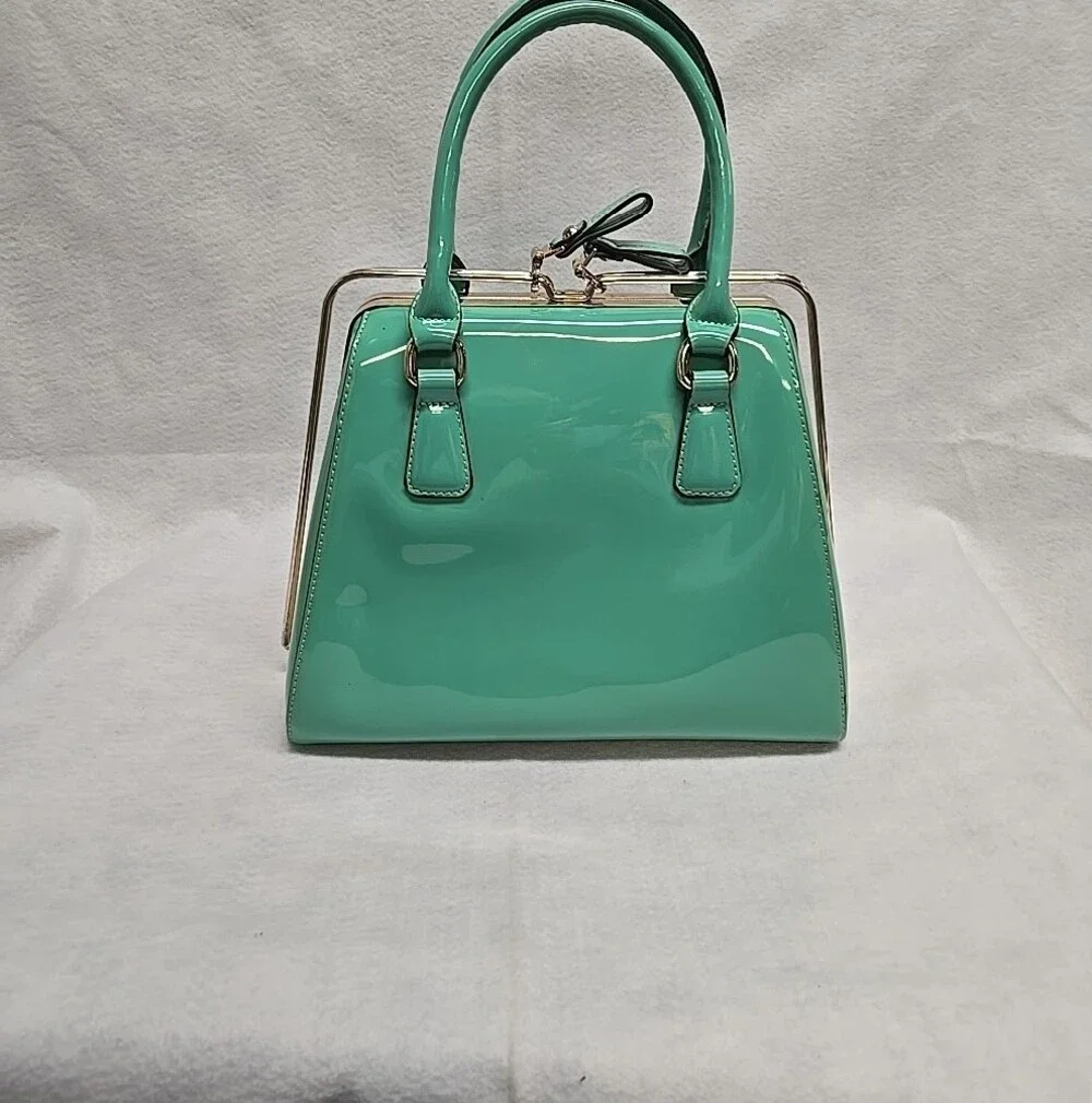 Mint Green Top-Handle Satchel With Wallet 10x12x6 W/ Wallet